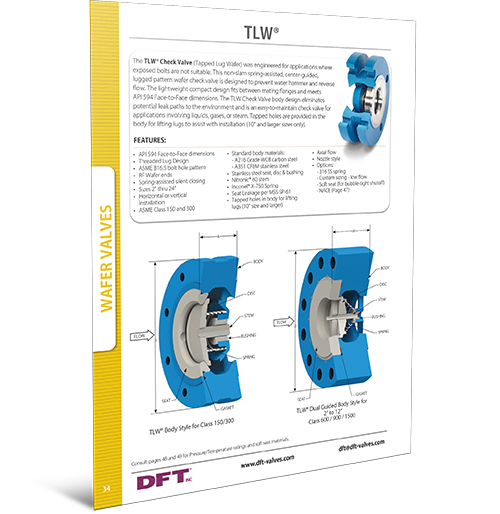 TLW™ Check Valve Cut Sheet DFT Inc. DFT® Inc